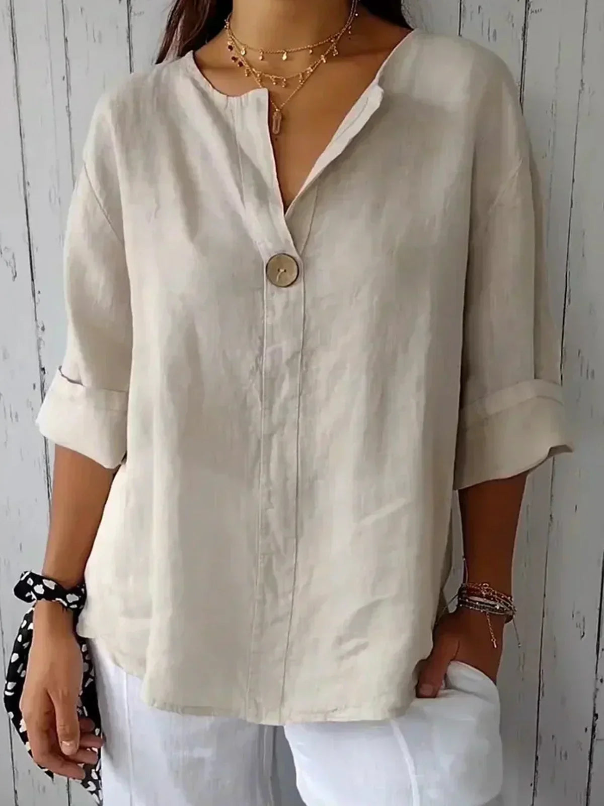 Aria™ | Blusa Casual com Decote em V