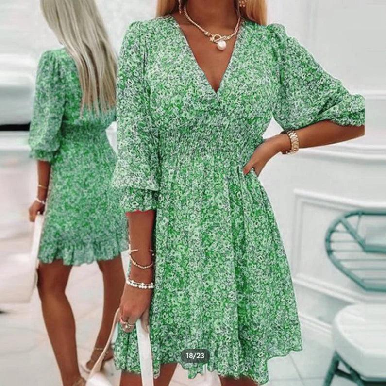Brenelle™ | Vestido Floral Clássico