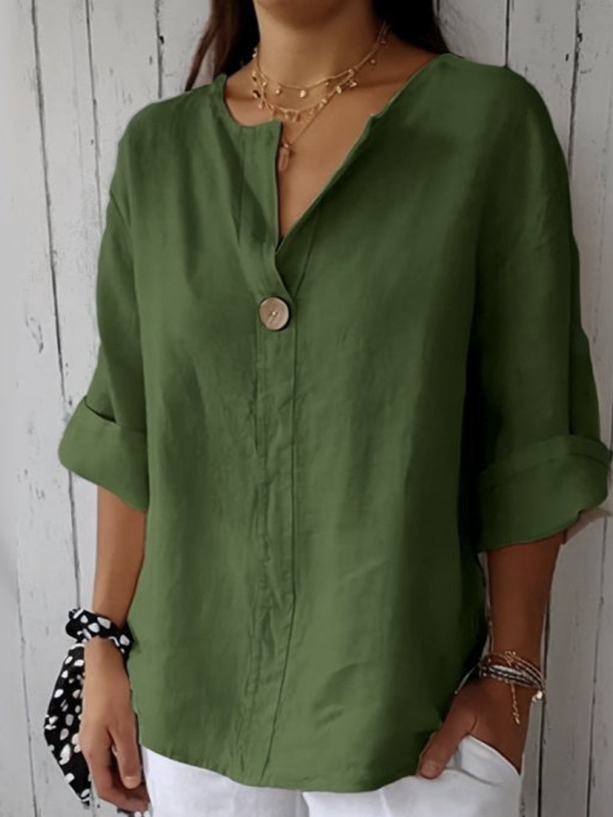Aria™ | Blusa Casual com Decote em V