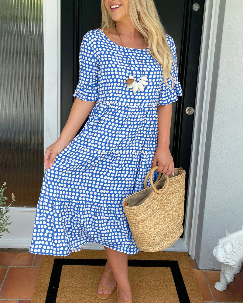 Aubrielle™ | Vestido Midi Impresso Chic (Quase Esgotado)