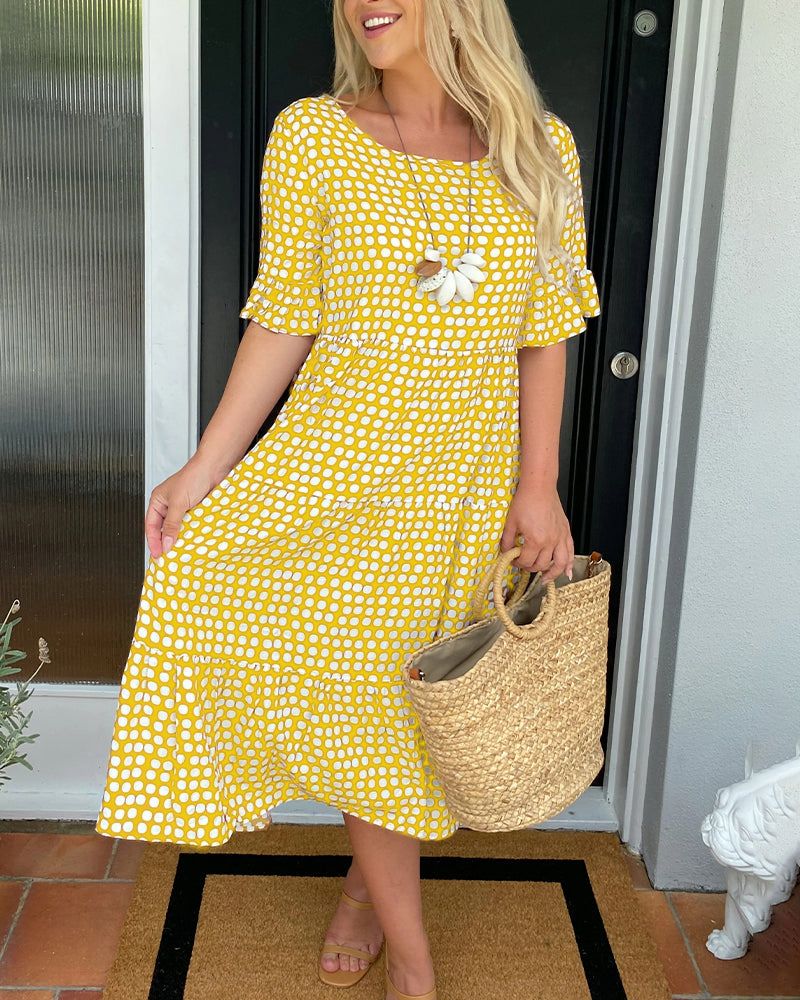 Aubrielle™ | Vestido Midi Impresso Chic (Quase Esgotado)