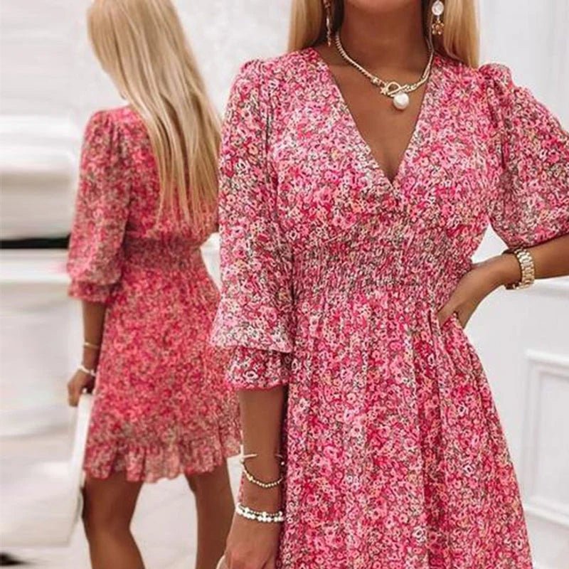 Brenelle™ | Vestido Floral Clássico