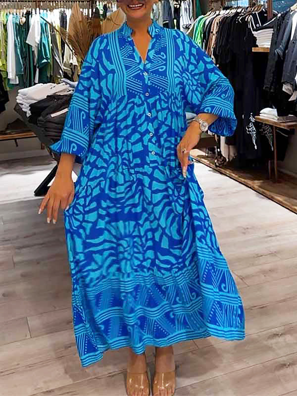 Mira™ | Vestido Impresso com Decote em V Fluido