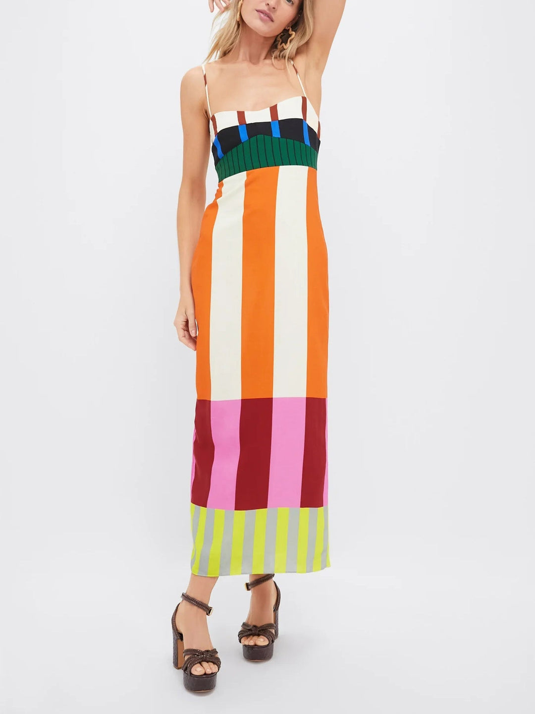 Elsa - Vestido longo multicolorido
