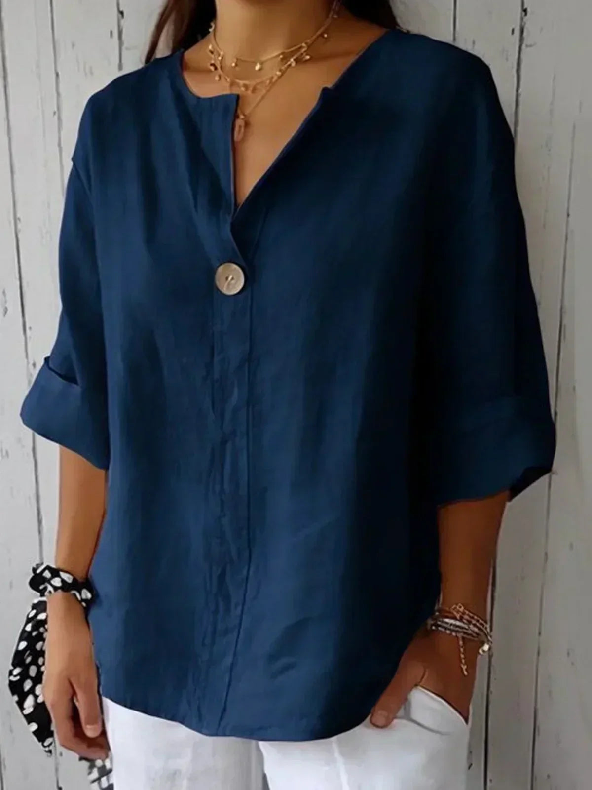 Aria™ | Blusa Casual com Decote em V