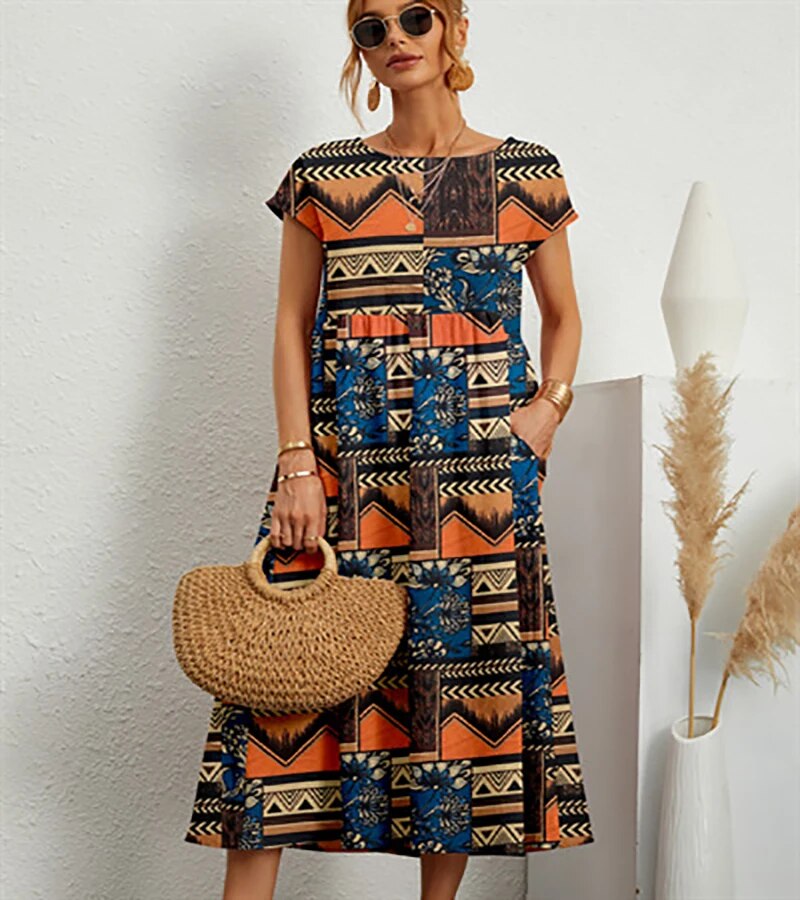 Sashira™ | Vestido Midi Floral Emagrecente (Quase Esgotado)
