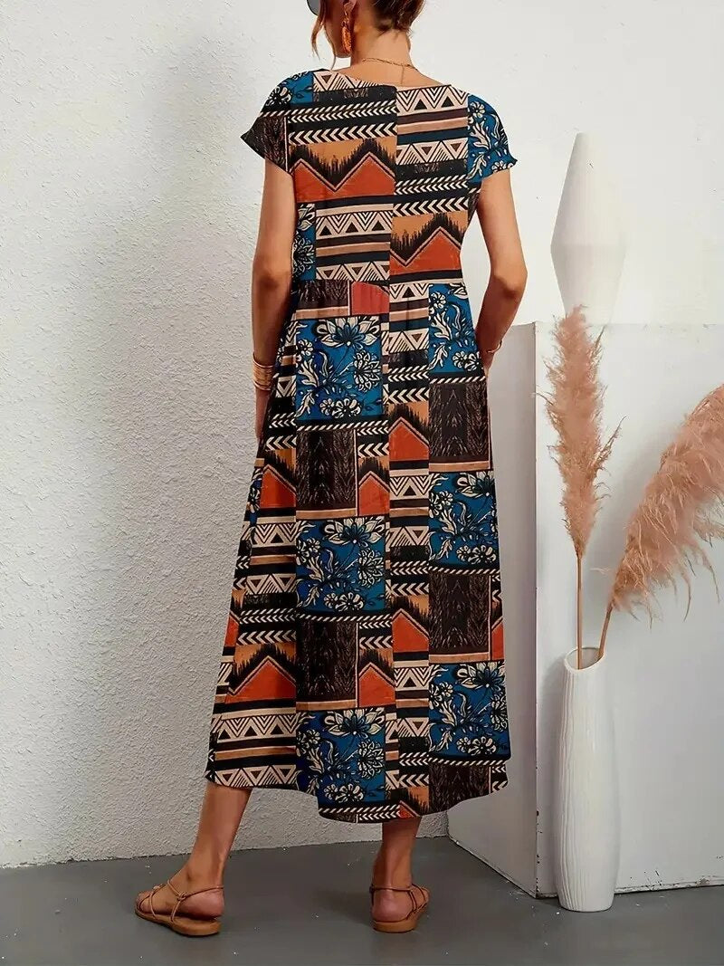 Sashira™ | Vestido Midi Floral Emagrecente (Quase Esgotado)