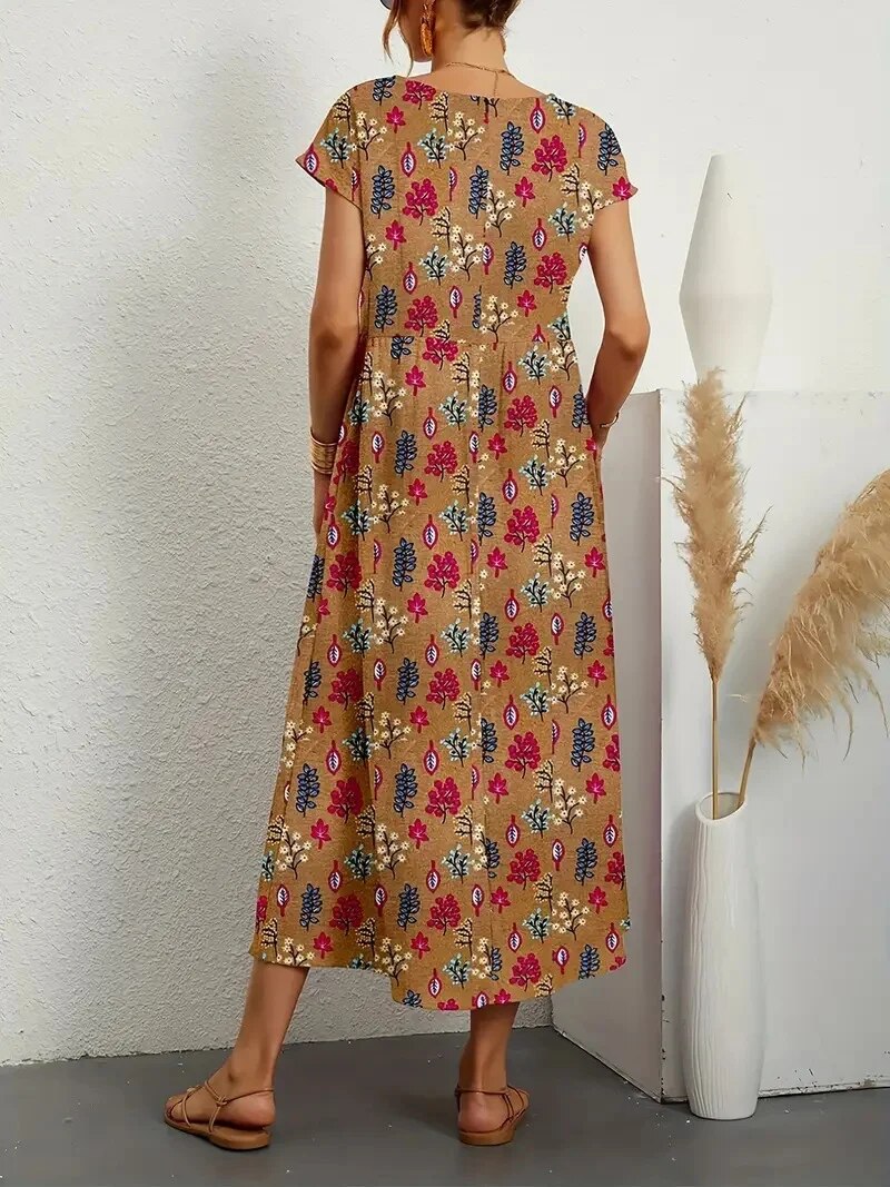 Sashira™ | Vestido Midi Floral Emagrecente (Quase Esgotado)