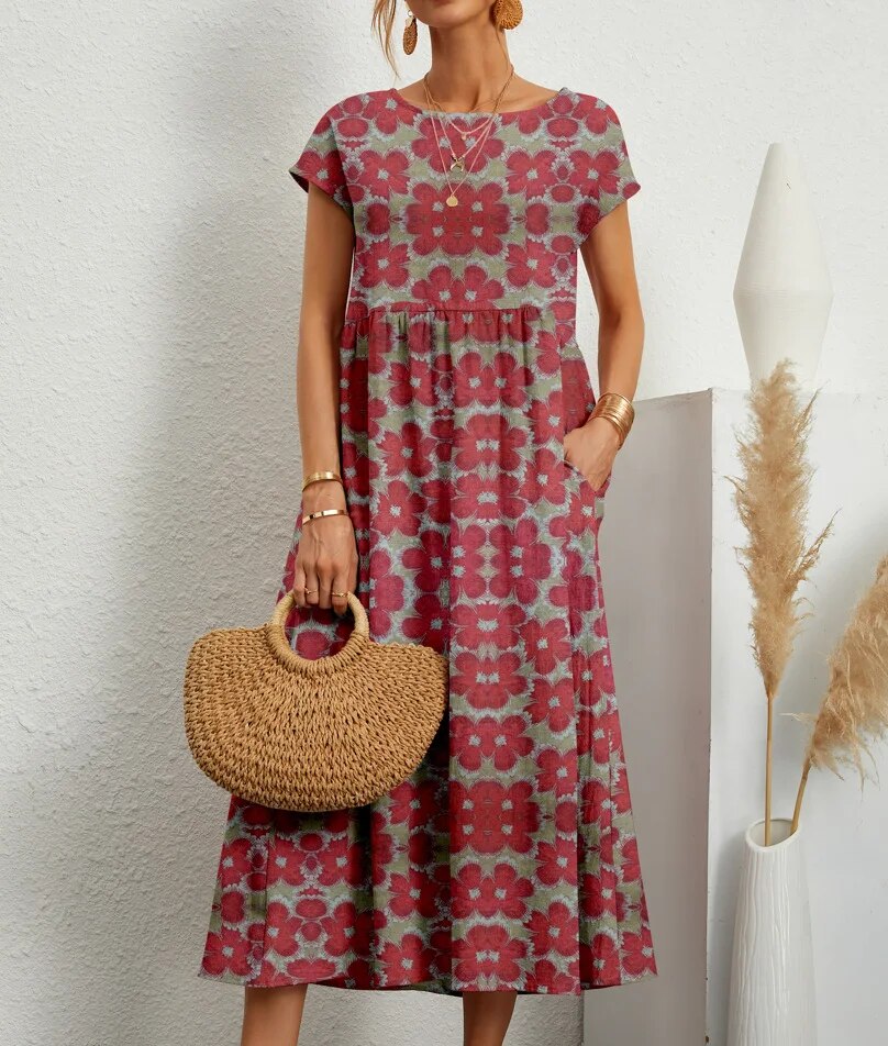 Sashira™ | Vestido Midi Floral Emagrecente (Quase Esgotado)
