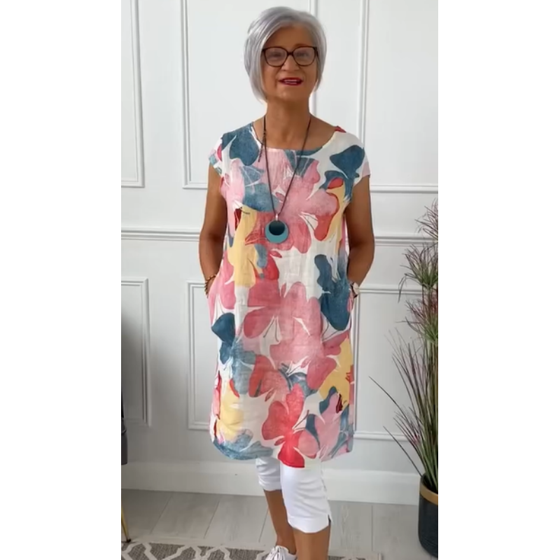 Tara™ | Vestido de Luxo com Impressão de Borboletas Fluídas (Quase Esgotado)
