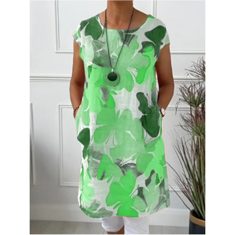 Tara™ | Vestido de Luxo com Impressão de Borboletas Fluídas (Quase Esgotado)