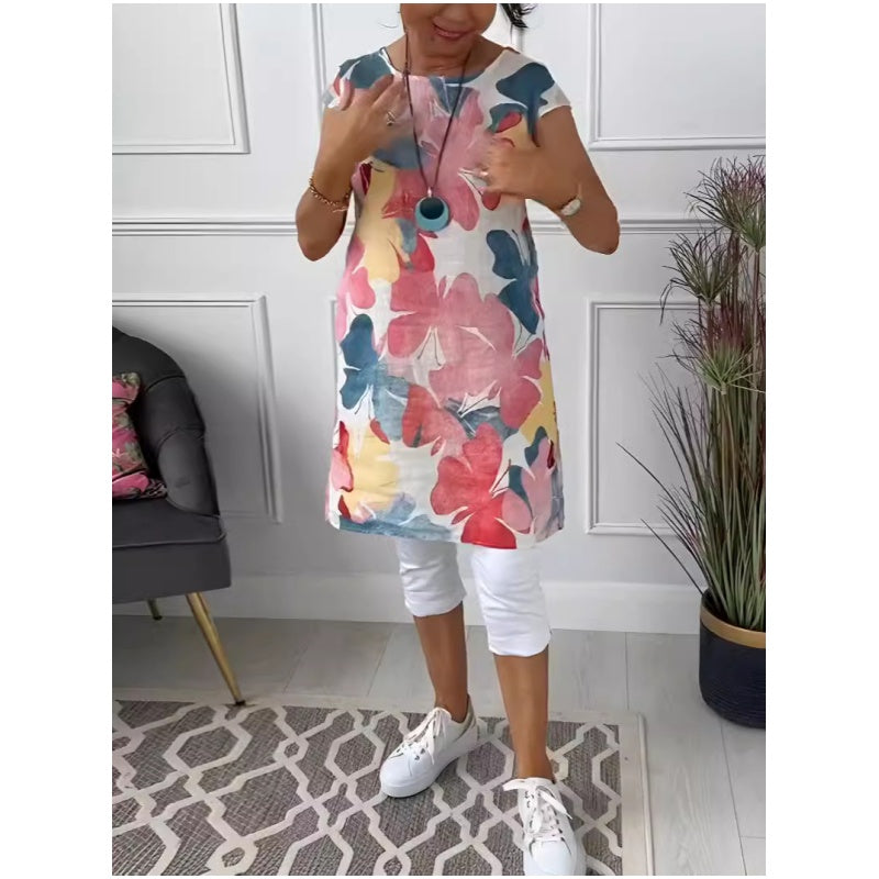 Tara™ | Vestido de Luxo com Impressão de Borboletas Fluídas (Quase Esgotado)